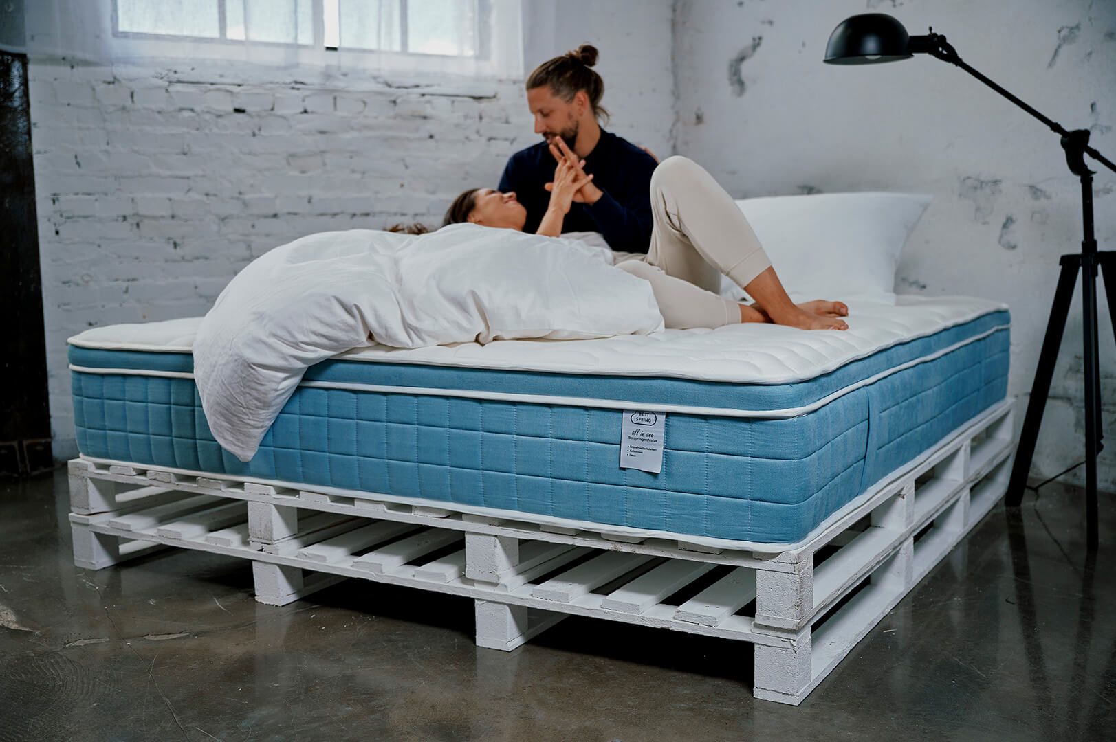 Best Spring All-in-One Boxspringmatratze - Größe: 90x200cm | Farbe: Sky ...